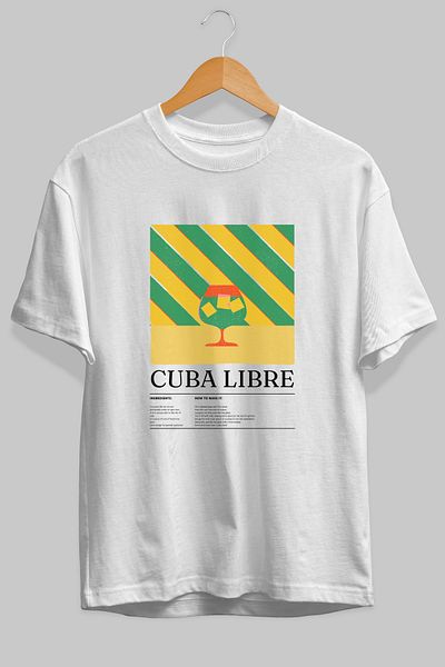 Ankhises Cuba Libre Cocktail Front Printed Oversize T-Shirt Men Women Cotton Crewneck Tshirt
