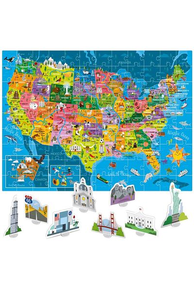 Headu - Puzzle Discover the United States of America With 25 3D Monuments