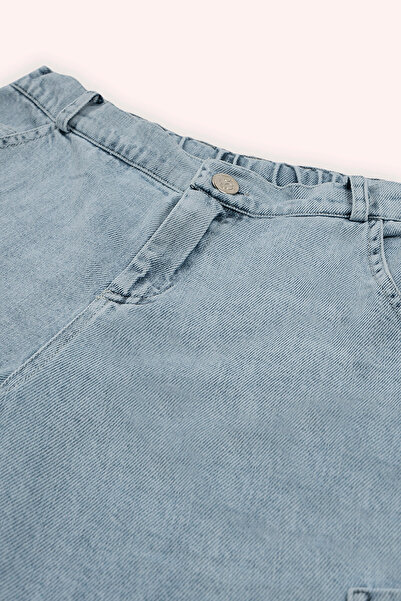 Panço Erkek Çocuk Mavi Rahat Kesim Kot Şort