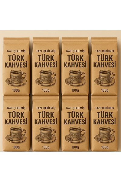 Mağaraahşap Freshly Ground Turkish Coffee 8 Pack (800g) – 100g X 8 Economic Packaging