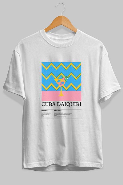 Ankhises Cuban Daiquiri Cocktail Front Printed Oversize T-Shirt Men Women Cotton Crewneck Tshirt