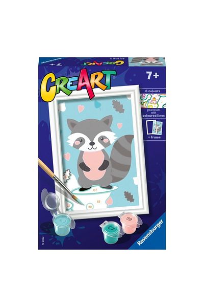 RAVENSBURGER - Create Painting By Numbers For Kids Raccoon Dragalas