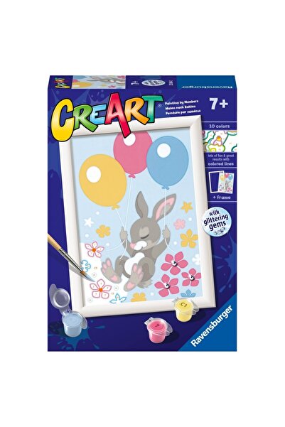 RAVENSBURGER - CreArt pictura pe numere pentru copii iepuras cu baloane si cu...