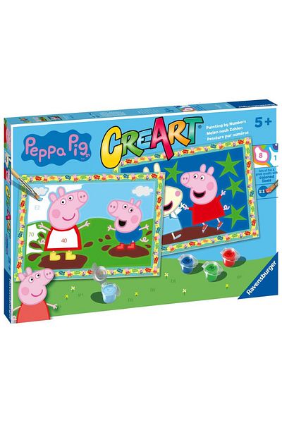RAVENSBURGER - Creart Paint By Numbers For Kids 2 Peppa Pig Templates
