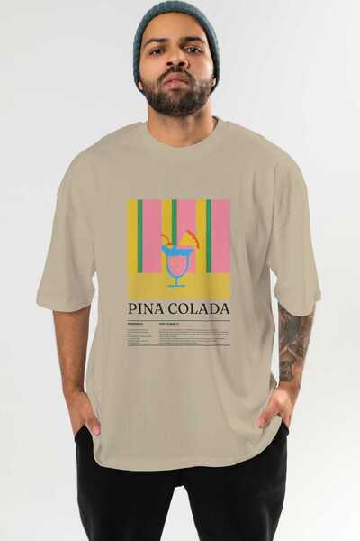 Ankhises تي شيرت كبير الحجم مطبوع عليه كوكتيل بينا كولادا للرجال والنساء من ا...