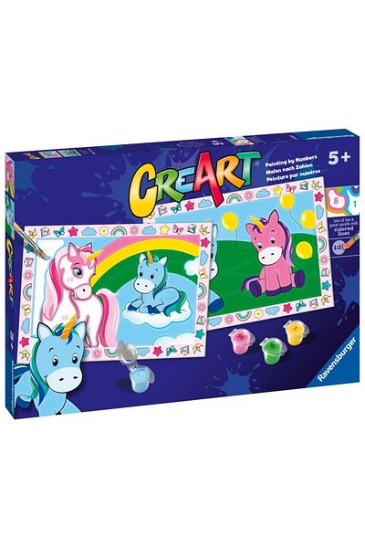RAVENSBURGER - Creart Paint By Numbers For Kids 2 Happy Unicorns Templates