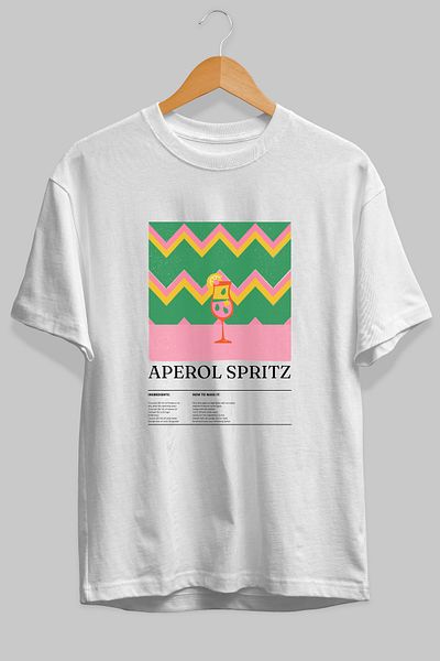 Ankhises Aperol Spritz Cocktail Front Printed Oversize T-Shirt Men Women Cotton Crewneck Tshirt