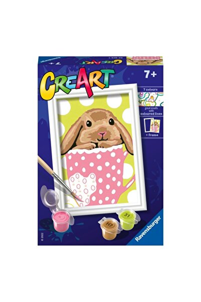 RAVENSBURGER - CreArt pictura pe numere pentru copii iepuras in cana