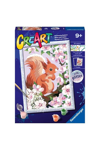 RAVENSBURGER - Create Paint By Numbers For Kids With Glitter Squirrel