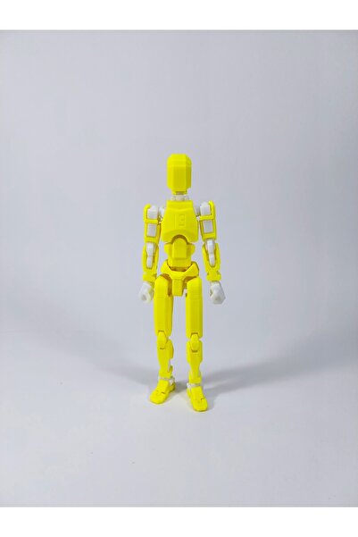Dummy Oynar Eklemli Figür Neon Sarı Beyaz – 15 cm Aksiyon Oyuncağı 3 Çift El ...