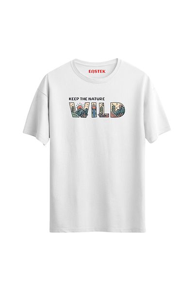 Eastek Keep the Nature Printed Unisex Written Design T-Shirt