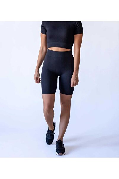 murays شكل ملاك المرأة درزة مخفية قماش مجدّل بنطال رياضي قصير عالي الخصر