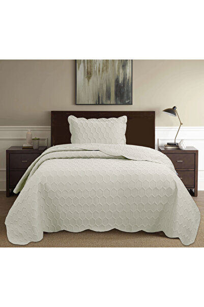 Bikaya Home Honey Comb 3D Tek Kişilik Yatak Örtüsü Seti (2 Parça) - 180x240 cm - Pvc Çantalı