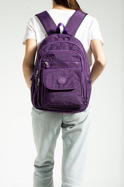 Baginn Unisex School Bag Water Repellent Lightweight Clinker Fabric Daily Backpack 40*30 cm Multi-Pocket