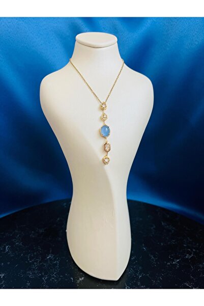 ALE Aksesuar قلادة "Y" من الأحجار الكريمة الملونة