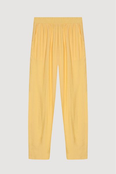Quzu Elastic Cuff Detailed Trousers Yellow