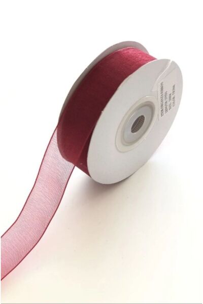 PartAntalya Organza Ribbon, 20 Meters Claret Red