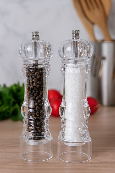 CEZVE HOME Acrylic Spice Grinder 20 cm 2 Pieces Large Size, Salt Pepper Mill Grinder