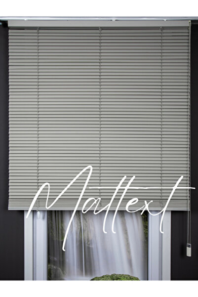 MATTEXT MEKANİK PERDE SİSTEMLERİ Gri 25 MM Redektörlü Ahşap Jaluzi Perde