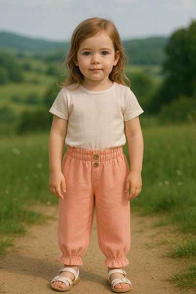Şenkız 100% Cotton Muslin Fabric Comfortable Daily Baby Girl and Children's Pants