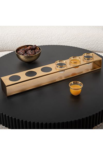 Dallaty Saudi Coffee Cup Holder Metal Gold - 50.5*8*6H cm