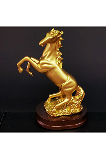 Skygo Şaha Kalkan Gold Color Horse Figurine