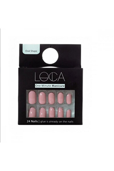 loça اظافر صناعية لصق ذاتي لون وردي لحمي شكل اوفال 14 من لوكا 24 قطعة