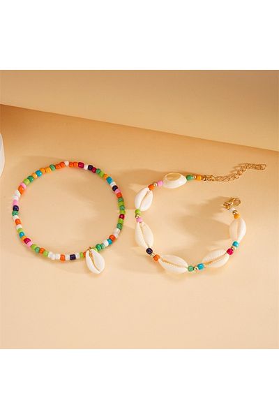 İPAR AKSESUAR Sea Shell 2-Piece Ankle Bracelet