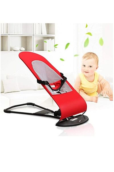 Generic Baby Balance Bouncer Balance Chair Alloy Baby Bassinet Bed Lightweight Folding Crib Cradle Red