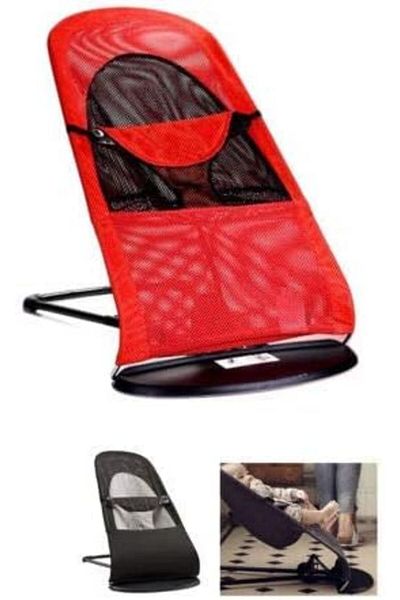 Generic Baby Bouncer Balance Alloy Bassinet Folding Crib Cradle, YY118, Red