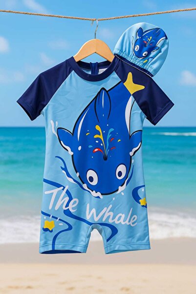 RONYPONY Μαγιό για αγόρια με φερμουάρ σε όλο το σώμα με ψηφιακή εκτύπωση Bonelil