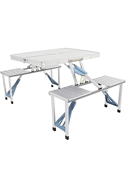 Twinkle Mart Folding Picnic Table, Aluminum Foldable Table, Camping Table wit...