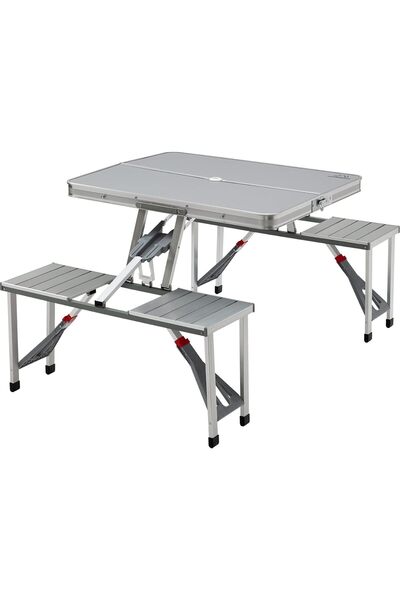 Twinkle Mart Aluminum Folding Picnic Table, Lightweight Folding Table, Campin...