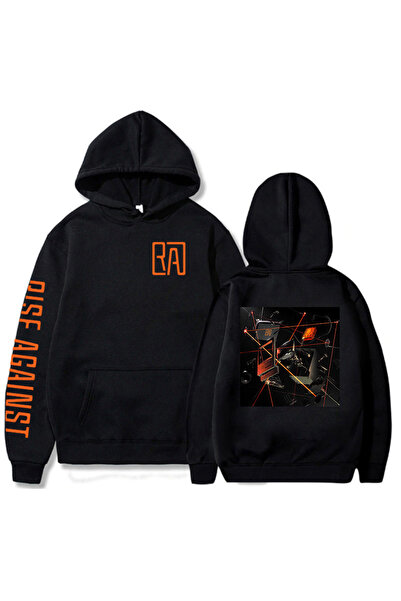 Tarzsokak Μαύρα Unisex RISE AGAINST RICOCHET Hoodies Ανδρικά γραφικά άνετα χα...