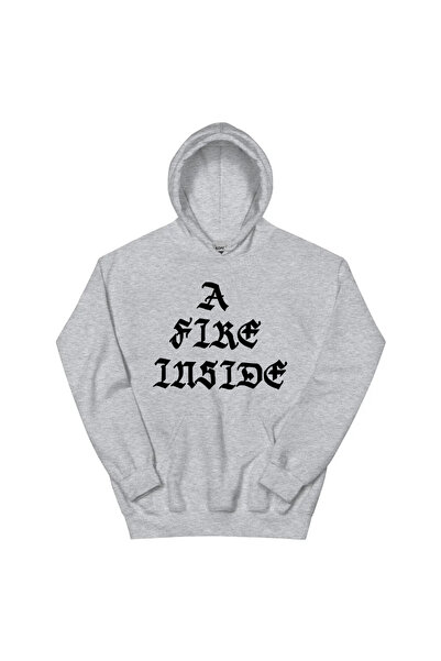 Tarzsokak Hanorac gri unisex A Fire Inside negru cu imprimeu Faces Ivory AFI ...