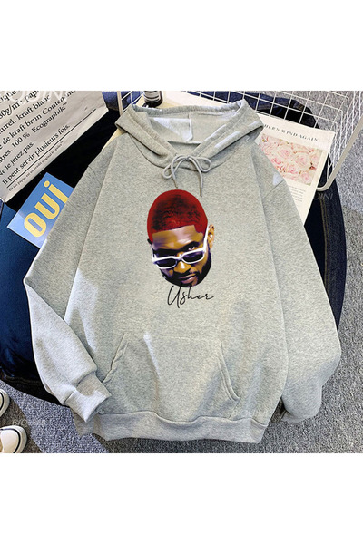 Tarzsokak Γκρι Unisex πουπουλένια φούτερ με κουκούλα του τραγουδιστή R&B Pop ...