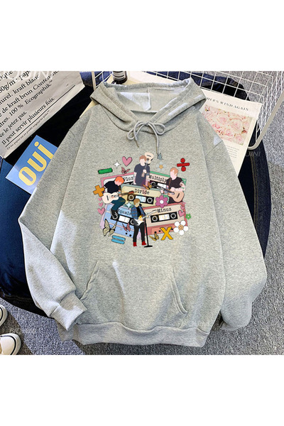 Tarzsokak Hanorace gri unisex Ed Sheeran Tour pentru bărbați Estetikayim Pocket