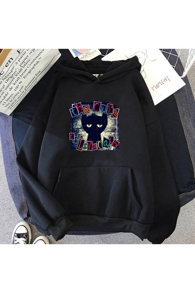 Tarzsokak Crni unisex Cure Love mačka s Sa kapuljačom s Hip Hop gotička ulica...