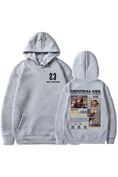 Tarzsokak Hanorace cu glugă imprimate, gri, unisex, Central Cee GREATNESS'T R...