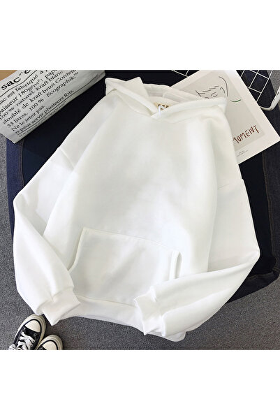 Tarzsokak Hanorac alb unisex, la modă, confortabil, moale, cu glugă, îmbrăcăm...