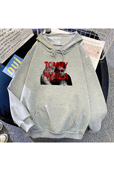 Tarzsokak Hanorace gri unisex Peso Pluma Kenia Os TOMMY & PAMELA cu grafică m...