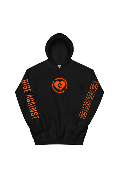 Tarzsokak Hanorace negre unisex 2025 Heartfist RA cu imprimeu RISE AGAINST RI...