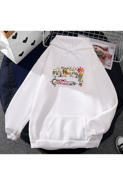 Tarzsokak ملابس ديراس للرجال باللون الأبيض للجنسين، طباعة لعبة تشغيل كرونو Mo...