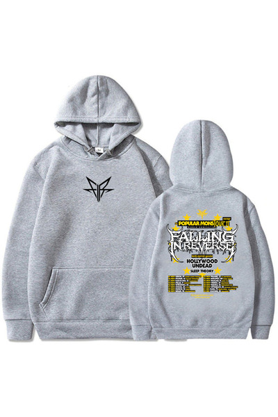 Tarzsokak Gray Unisex Popular Mons Tour Clothing Falling in Reverse Tape Grap...