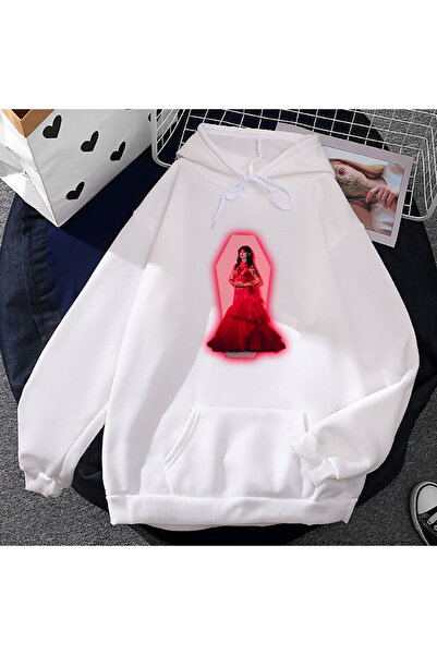 Tarzsokak Λευκό Unisex MOTHICA kiss death Hoodiesekrahat Streetwear Hip Ho