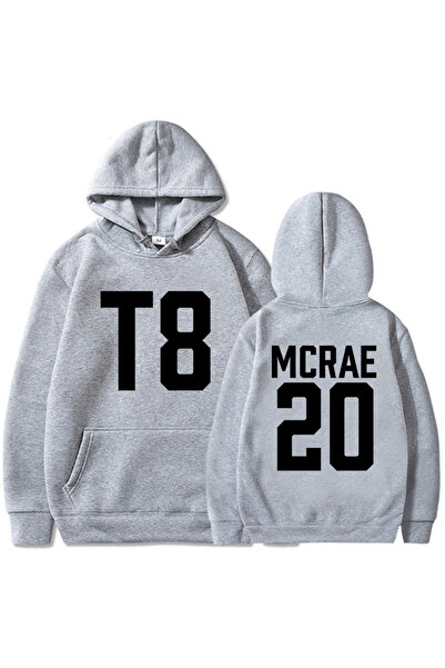 Tarzsokak Hanorac cu imprimeu grafic gri unisex T8 I'm OK Tate McRae 20 cântă...