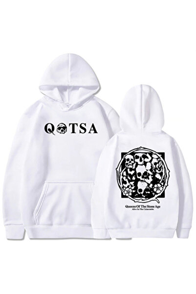 Tarzsokak Hanorace albe unisex Live in the Catacombs STONE AGE QUEENS QOTSA H...