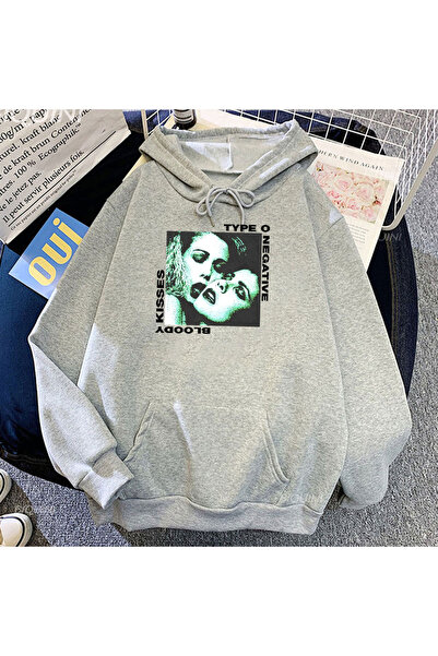 Tarzsokak Grey Unisex Blood Kisses tip O negativ Rock Band heavy mental fashi...