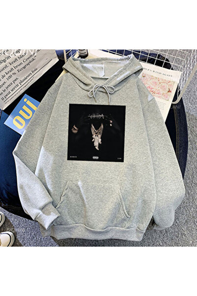 Tarzsokak Hanorac de modă unisex gri, cu imprimeu Lil Baby WHAM Who Hard As M...