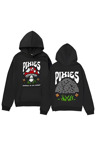 Tarzsokak Hanorac negru unisex vintage casual pihoodie mind Shroom îmbrăcămin...